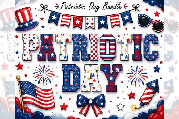 Celebrate Patriotic Day with Bold Varsity Typography